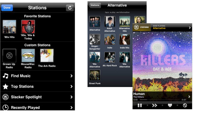 Slacker Personal Radio: travel tunes